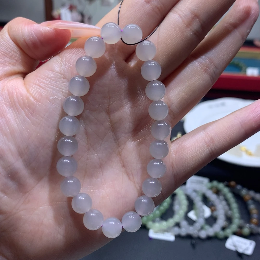 未镶嵌手链和田玉粉紫