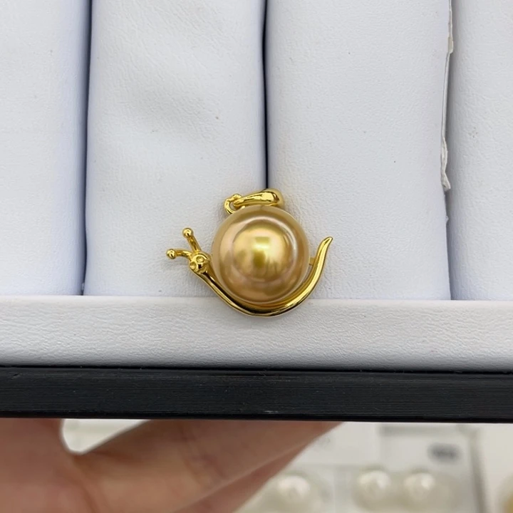 未镶嵌裸珠定制海水珍珠极光螺纹金珠11-12mm