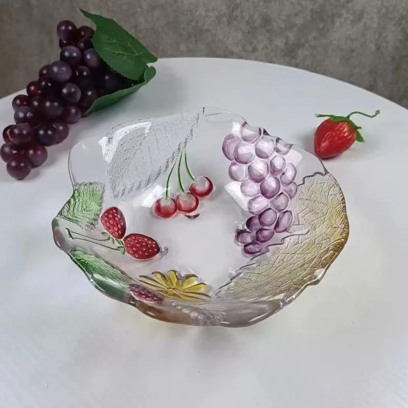 轻奢水晶葡萄草莓沙拉碗水果盆家用简约水果碗无铅沙拉碗