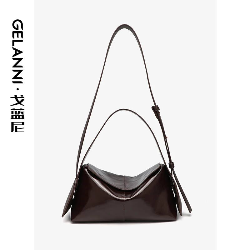 GELANNI复古油蜡通勤单肩包