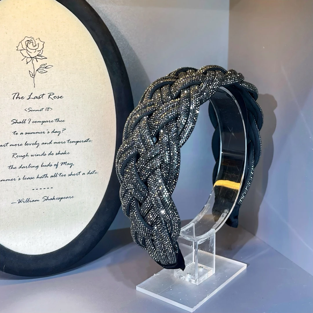 麻花编织发箍时尚7cm宽版遮白发轻奢显脸小发箍