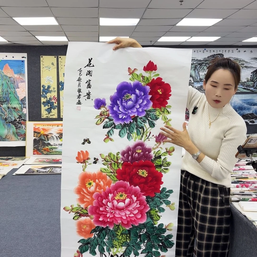 国画作品小姐姐放漏中