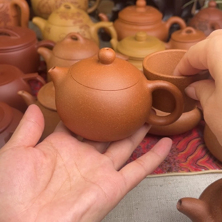 茶壶紫砂原矿黄降坡西施精工半手150cc