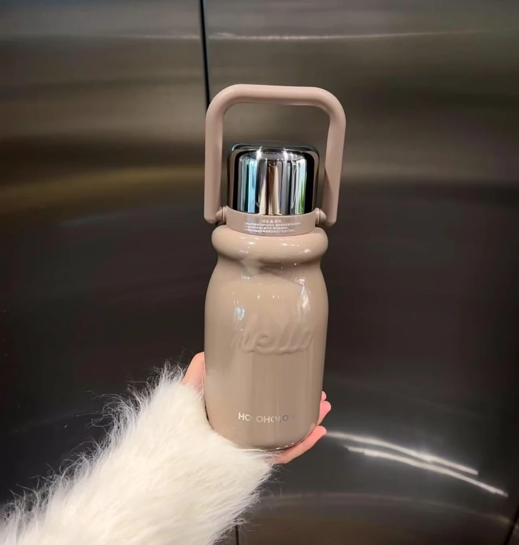 holoholo小奶壶不锈钢便携水壶高颜值女新款吸管保温大容量水杯子