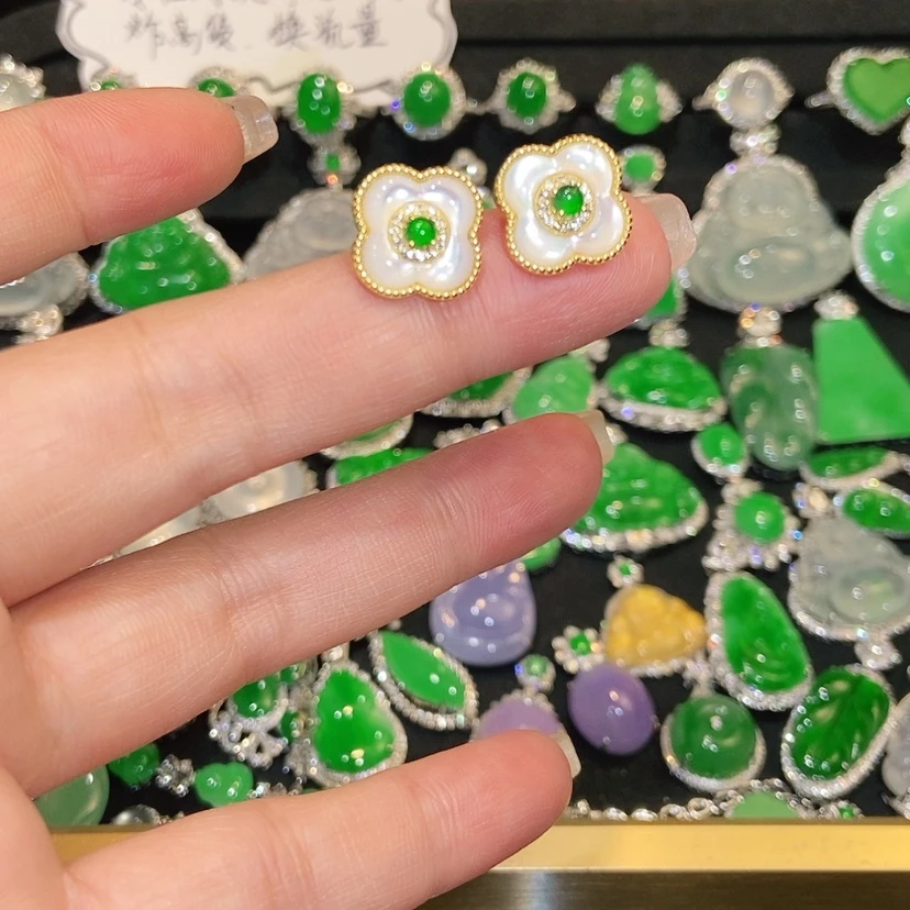 【闪购商品】翡翠未镶嵌耳饰天然翡翠