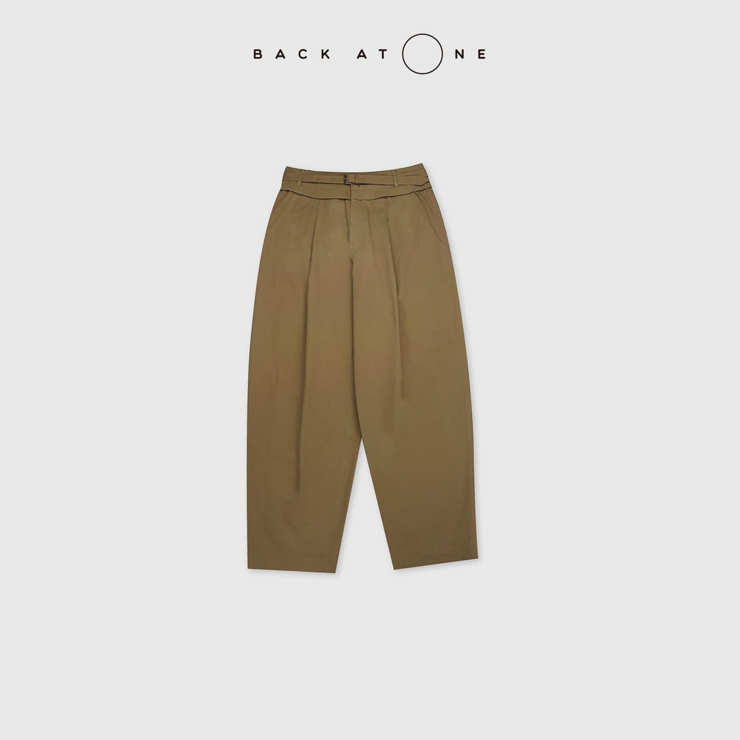 BACKATONE“左岸漫步”精致腰装饰长裤 BFF-2BI394Q-K