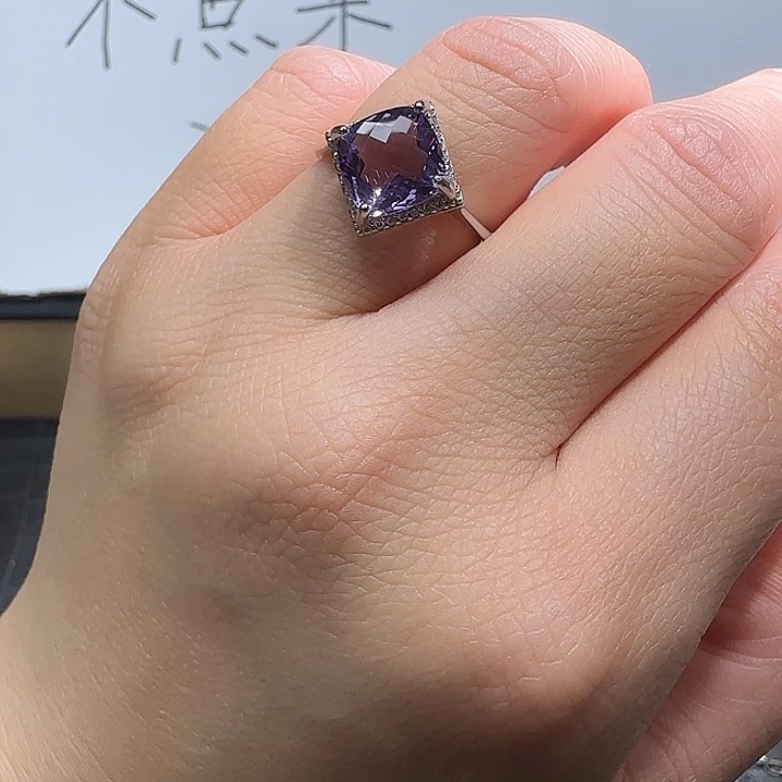 戒指水晶银S925镶嵌