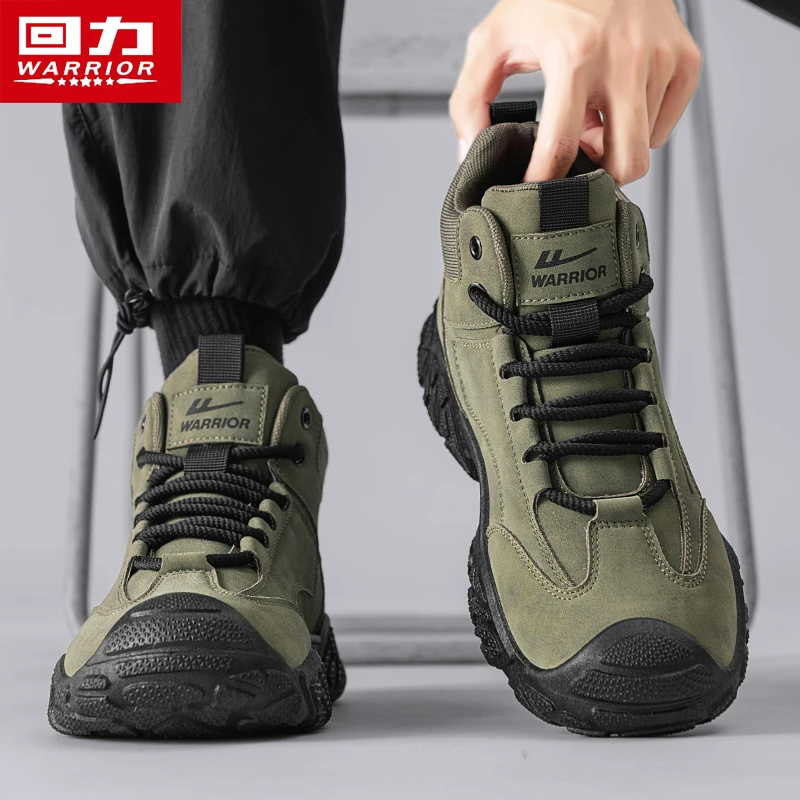 回力高帮男鞋秋季户外工作防滑耐磨劳保工装休闲运动轮胎老爹潮鞋