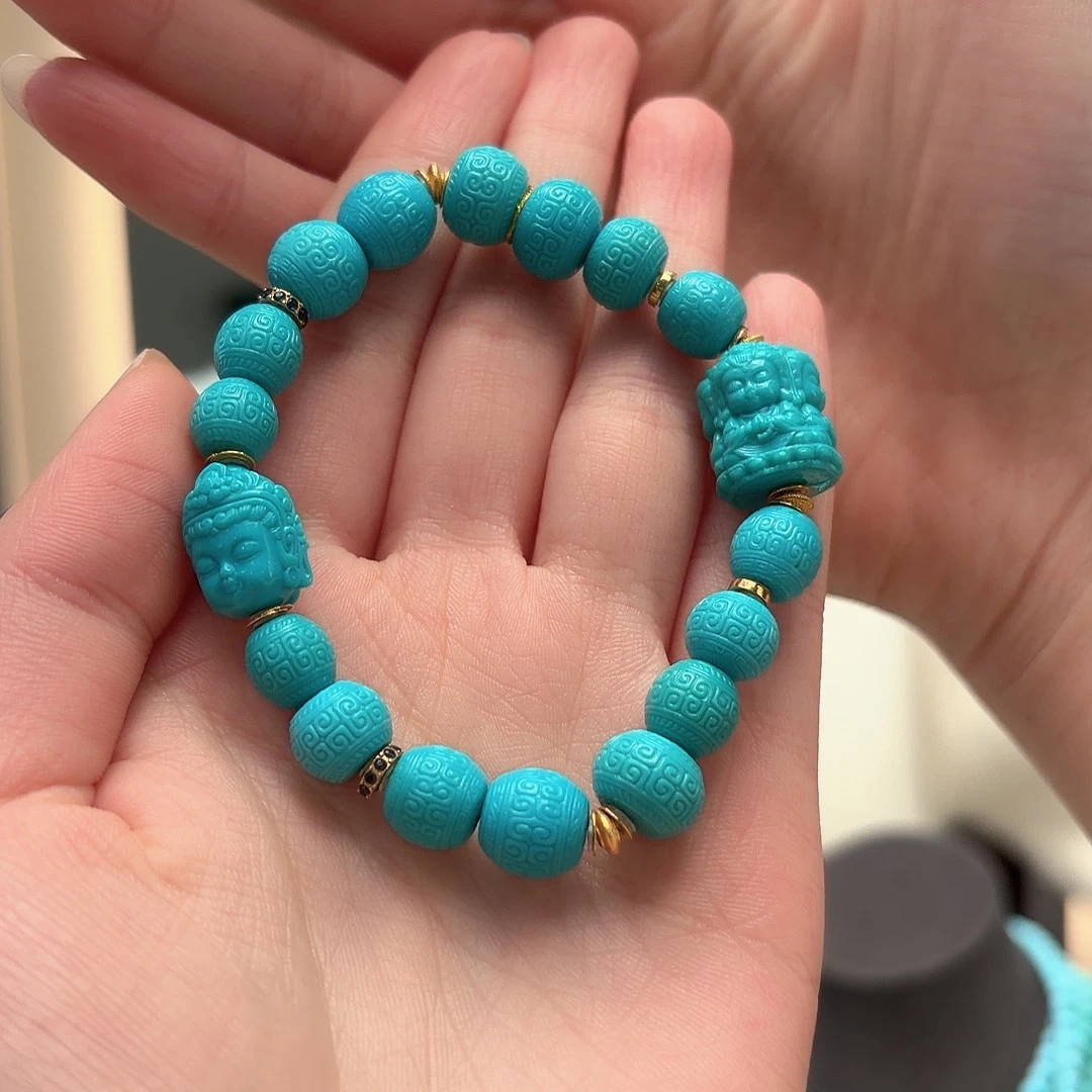 绿松石18K金镶嵌颈饰