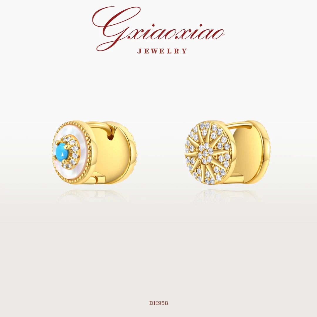 G XIAOXIAO 镀K金 时尚气质高级精致百搭太阳花小众耳环 DH958