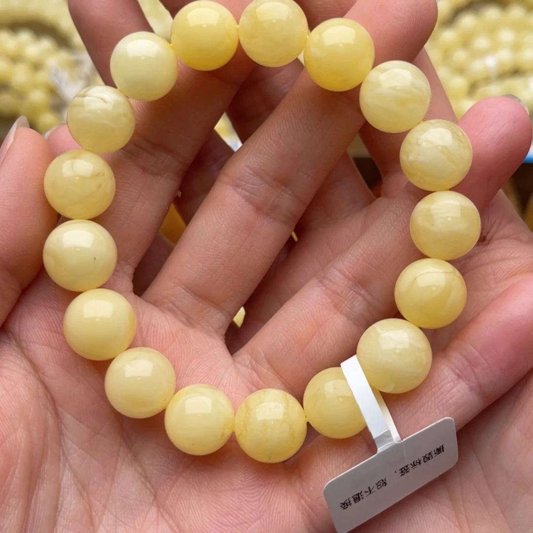 裸石琥珀未镶嵌蜜蜡瑕疵手串十二鸽