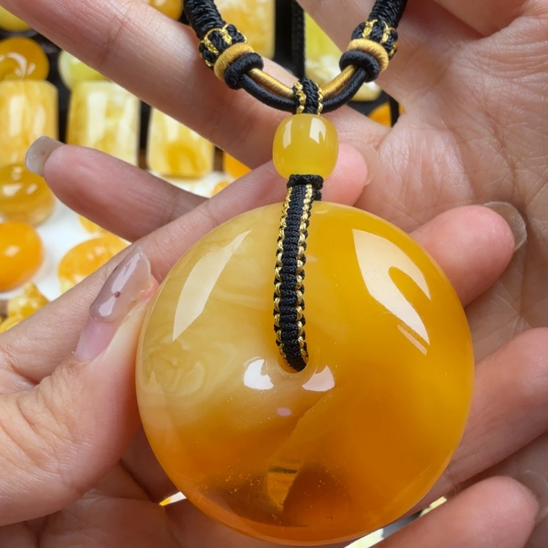 琥珀未镶嵌颈饰纯天然琥珀蜜蜡无优化
