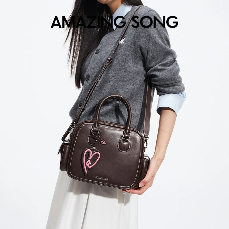 Amazing Song乙颂吐司包中号波士顿春夏牛皮单肩斜挎手提包女