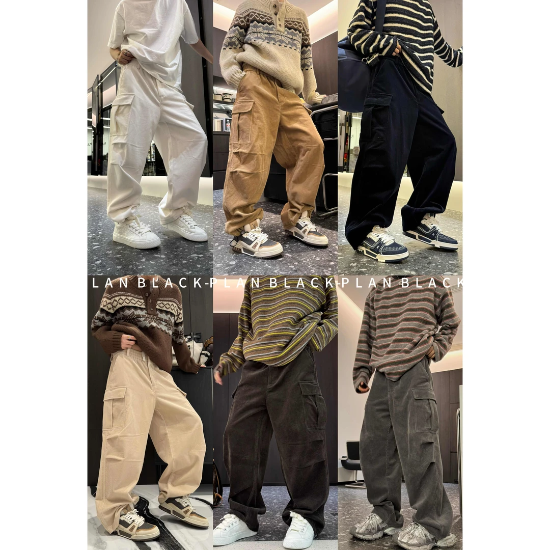 RICH陈发财【灯芯绒/工装裤】复古即时尚！秋冬氛围感百搭长裤8281