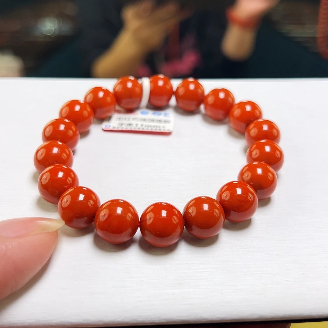 南红玛瑙未镶嵌多样性发一11+mmm圆珠辣椒红保山南红