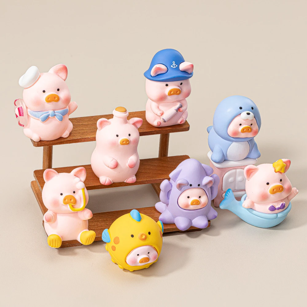 【海洋猪猪】磨砂实色可爱创意桌面车载diy饰品卡通摆件