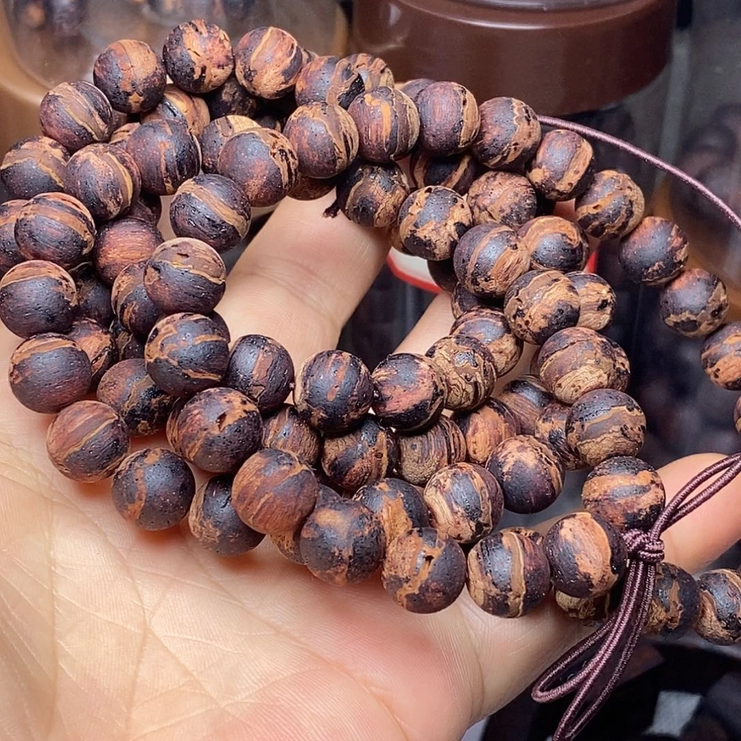 小***虫木1.0缅甸小叶降真香黄金甲108颗