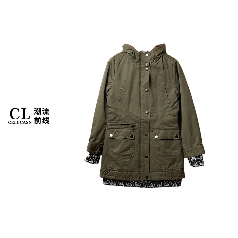B3OB73916#秋冬季女装夹棉厚款棉服柔软舒适宽松连帽上衣
