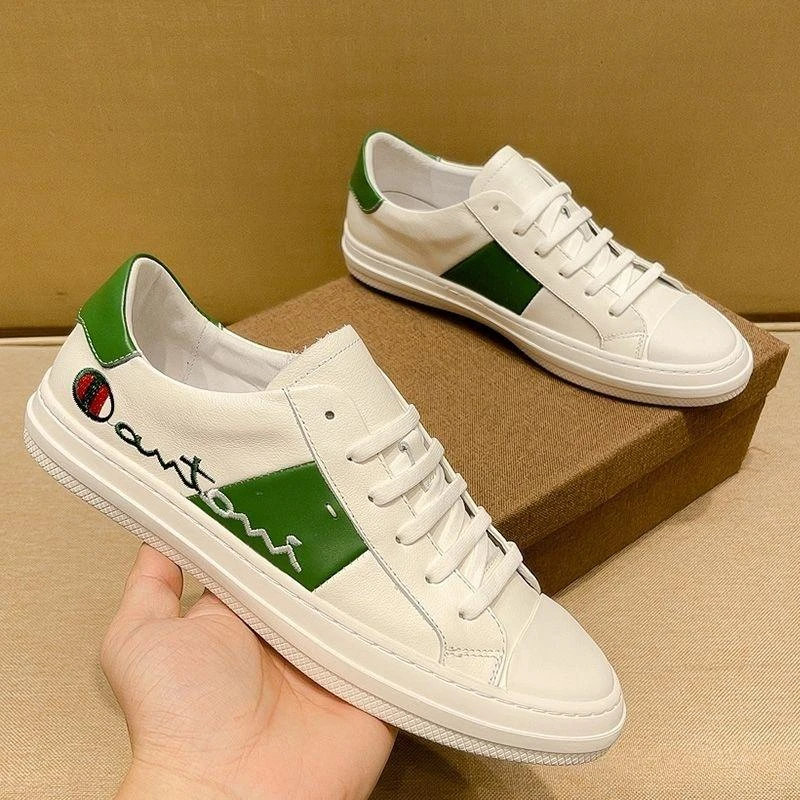 欧洲站潮牌男鞋2025新款韩版小白鞋潮流百搭休闲板鞋拼色刺绣潮鞋