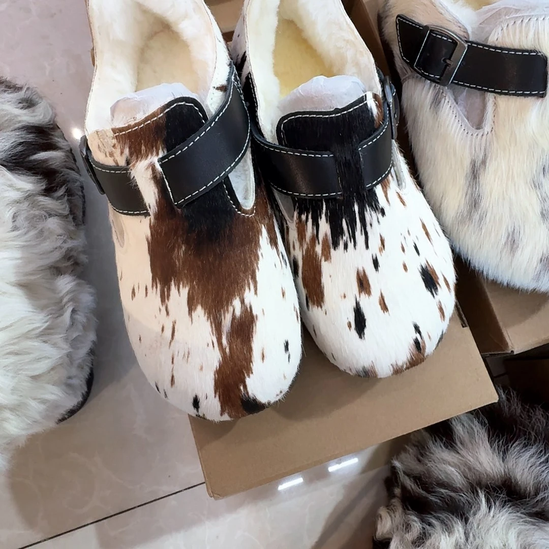 羊剖层皮革36码马毛博肯