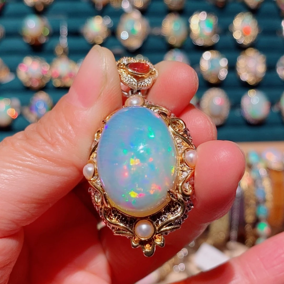 欧泊欧泊吊坠银S925镶嵌