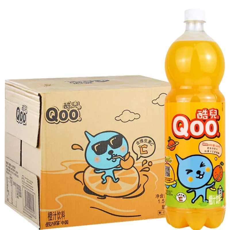 美汁源酷儿橙味饮料1.5升*1/3/6瓶橙子味橙汁饮品大瓶家庭装批发