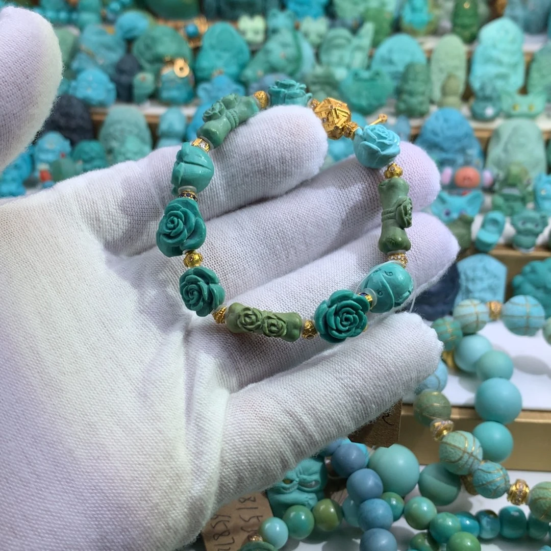 绿松石18K金镶嵌手链