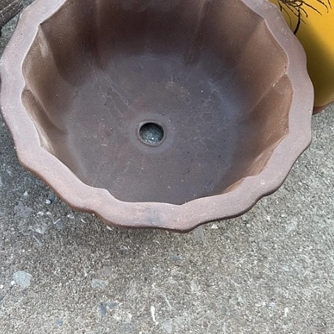 紫砂紫砂花盆莲花圆盆30