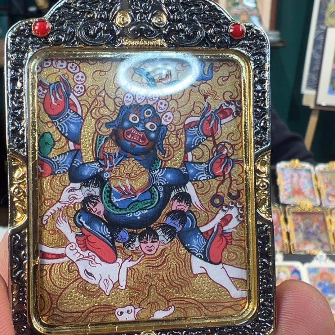 吊坠纯手绘唐卡大黑天