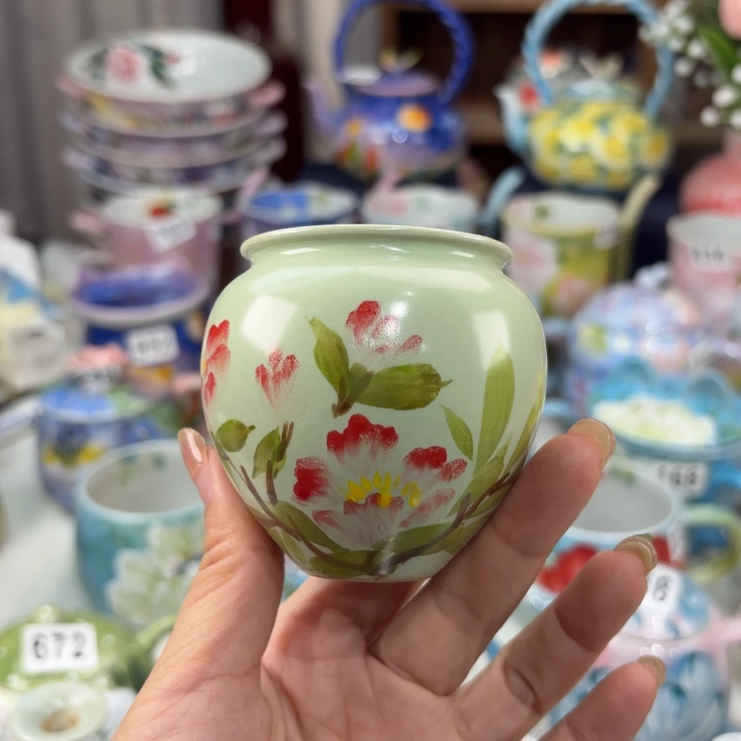 瓷片景德镇手绘高温釉下彩陶瓷茶具