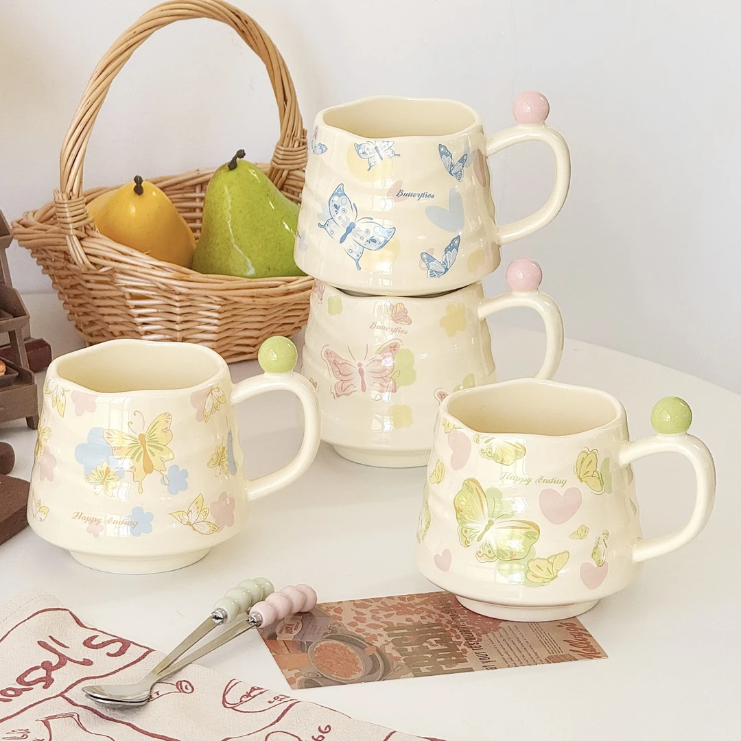 高颜值少女心生日礼物蝴蝶鲜花水杯送女朋友送老师姐妹有意义礼品