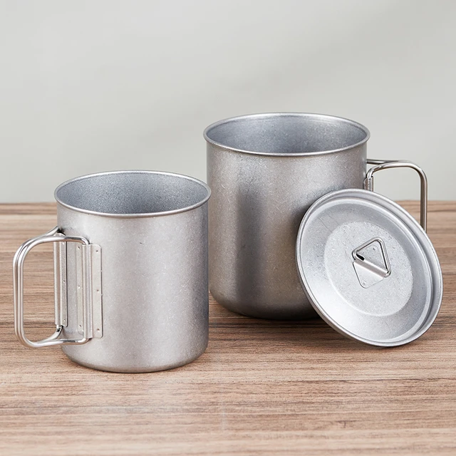 户外便携折叠不锈钢杯304复古水杯咖啡杯野营旅行杯办公杯 500ml