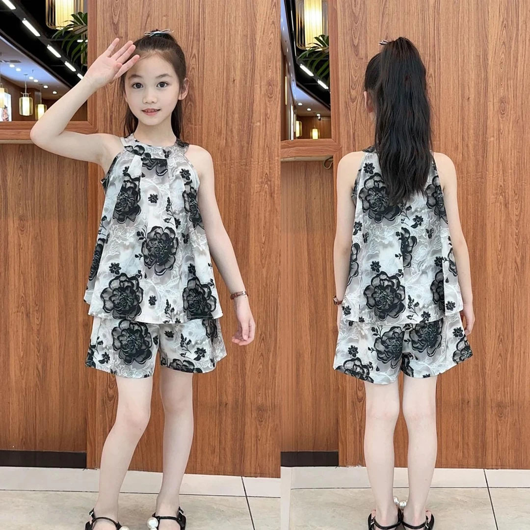 女童夏季套装洋派夏装上新儿童6-12岁潮款女宝2025新款爆款薄款潮