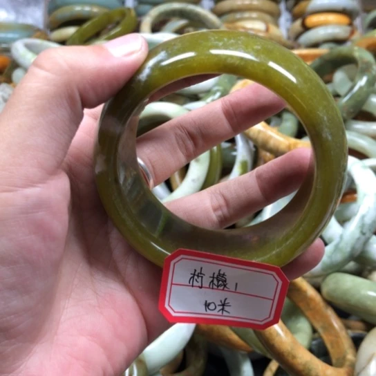 未镶嵌蛇纹石玉手镯柠*1
