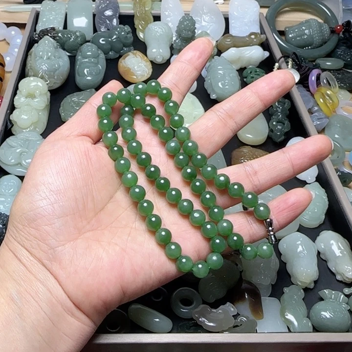 和田玉（碧玉）挂件未镶嵌稻****乐