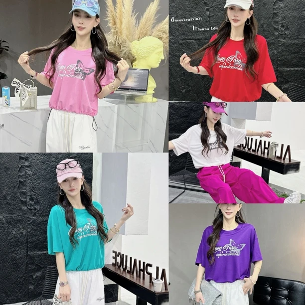 NH新品9577款冰棉抽时尚透气绳短袖