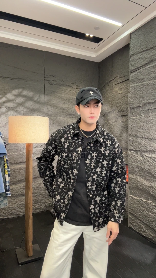 【JD零三】满印花高级感轻奢牛仔外套L