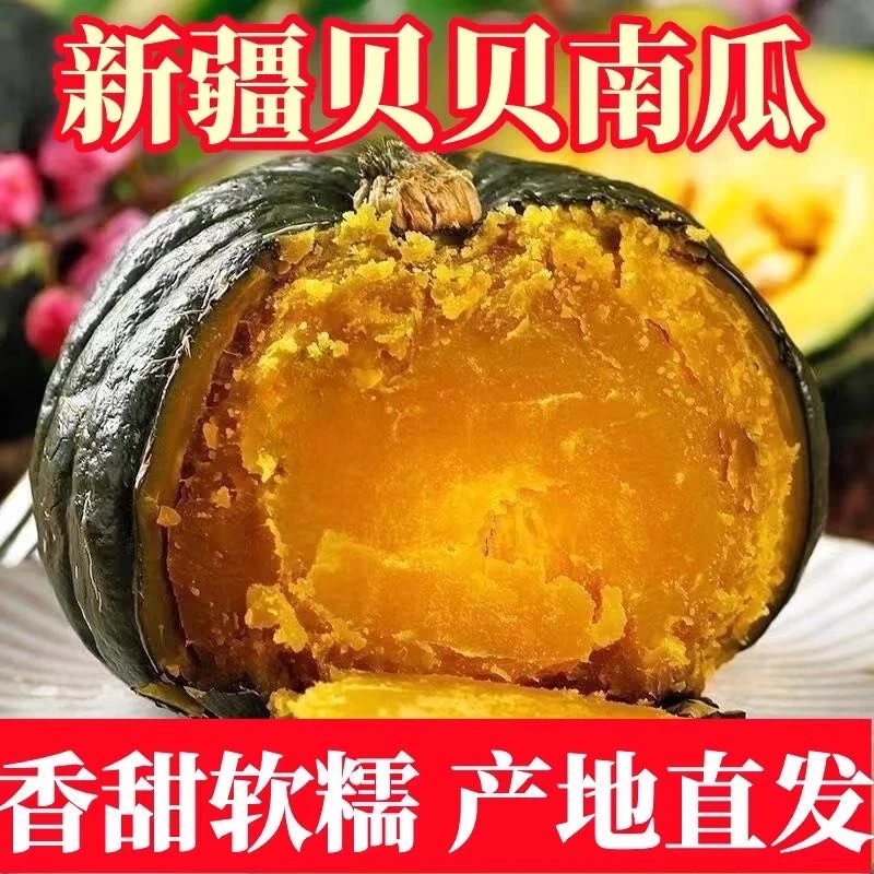 新疆正宗贝贝南瓜新鲜现摘粉糯香甜板栗味宝宝辅食粗粮一级