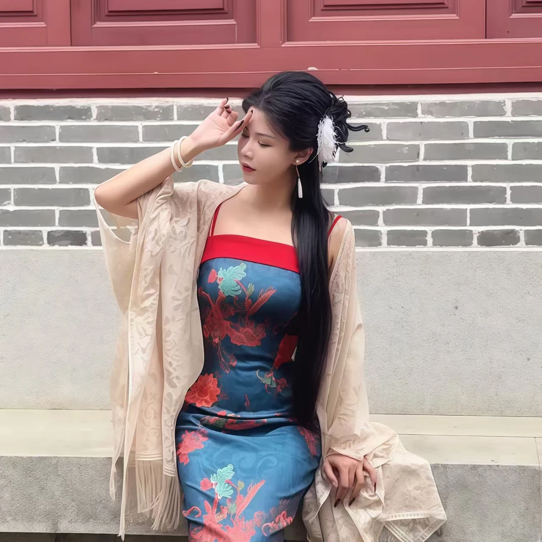 2025春夏新款流苏蕾丝披肩女配旗袍外搭百搭薄款开衫衫古风款披肩