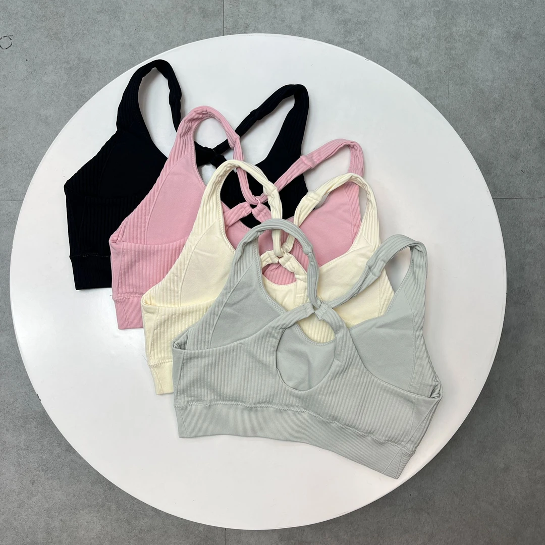 镂空美背瑜伽文胸防震聚拢健身内衣速干透气普拉提撸铁运动背心女