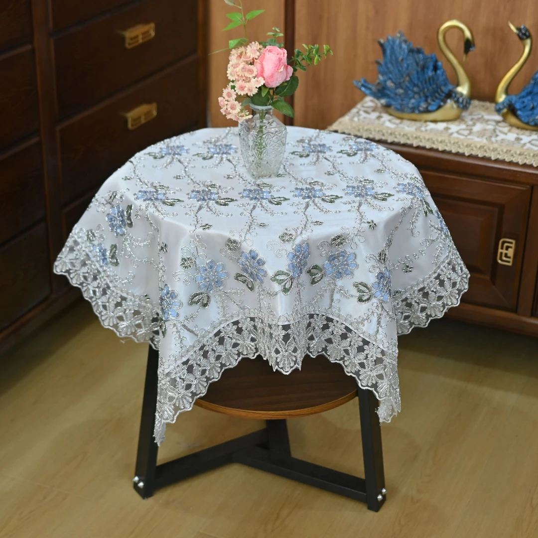 A44 彩银兰（130*130cm方）沙发靠背巾，立式空调盖巾，方桌圆桌盖巾