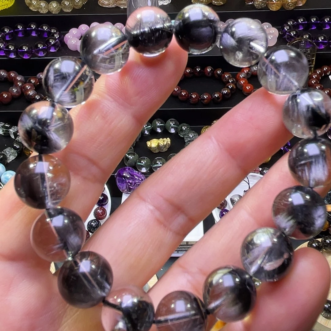 手链水晶未镶嵌黑银钛手链