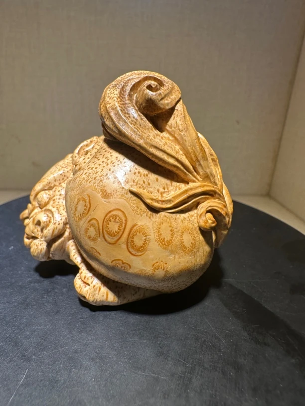 纯手工竹根雕满钉精品貔貅手把件摆件