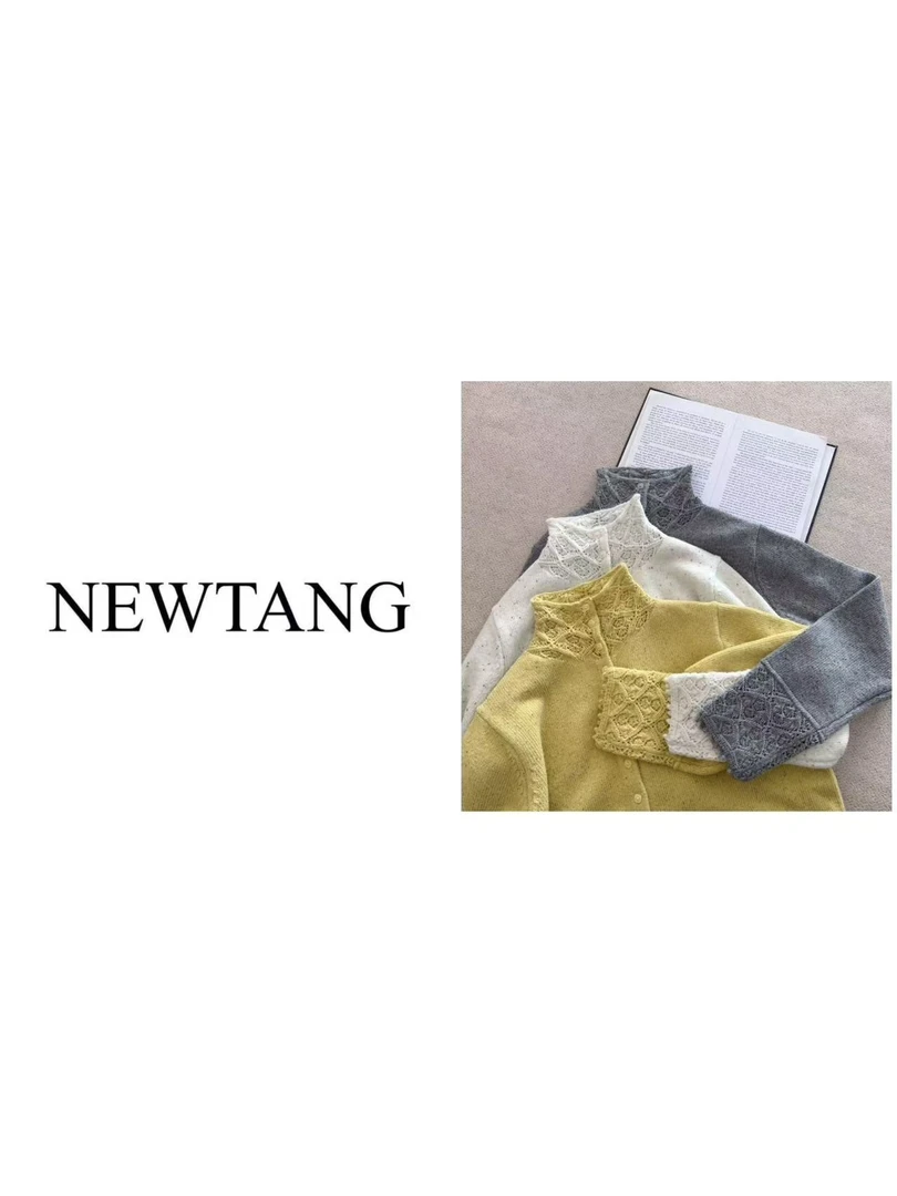 【心动降临】1188韩系减龄镂空花边高领新款软糯舒适显瘦宽松上衣