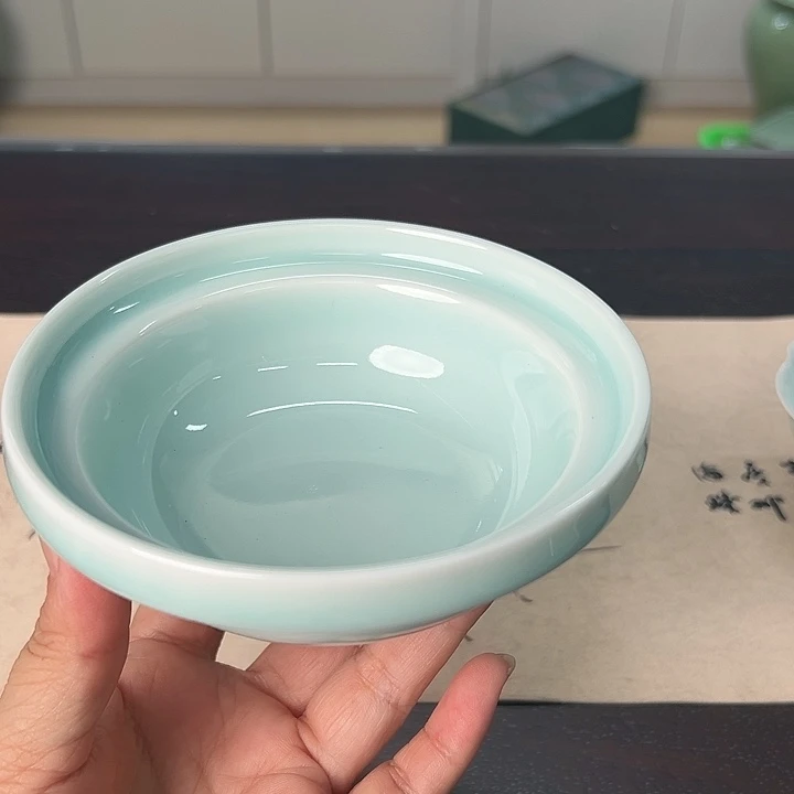 叶***签龙泉云间青瓷小米茶器