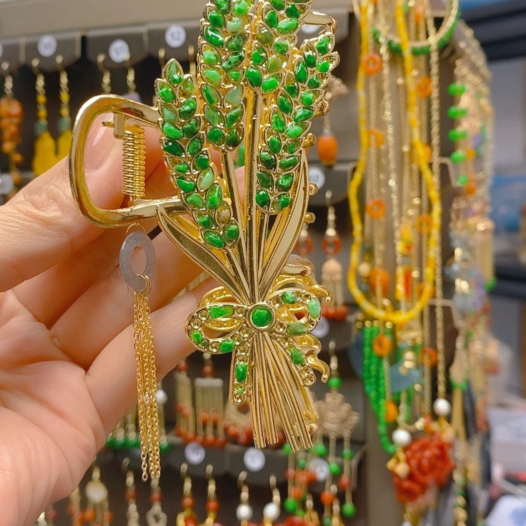 翡翠合金耳饰翡翠