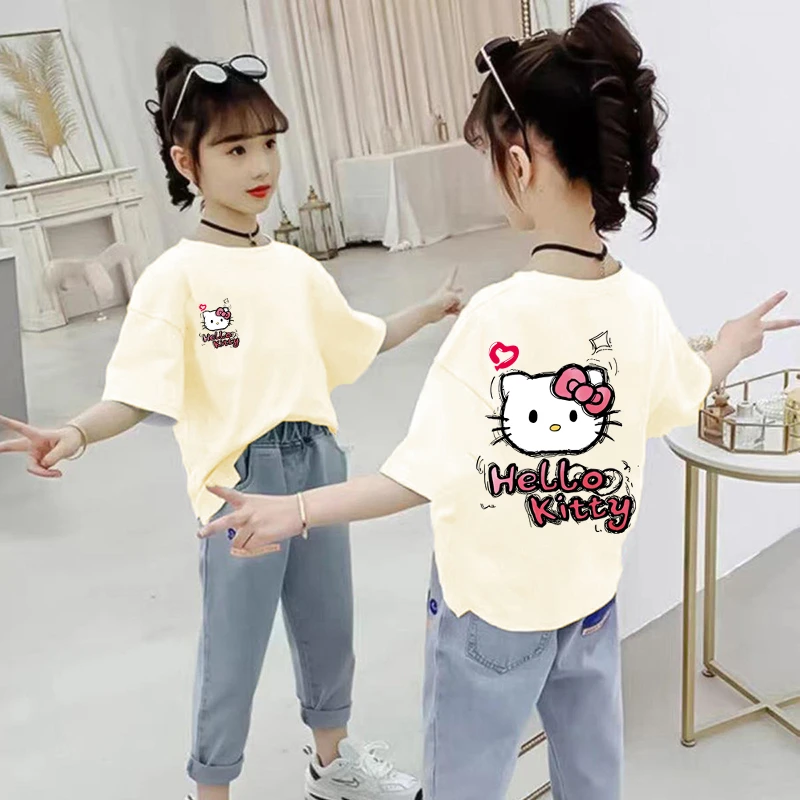 女童卡通印花短袖T恤2025夏装新款洋气上衣小女孩纯棉宽松半袖ins