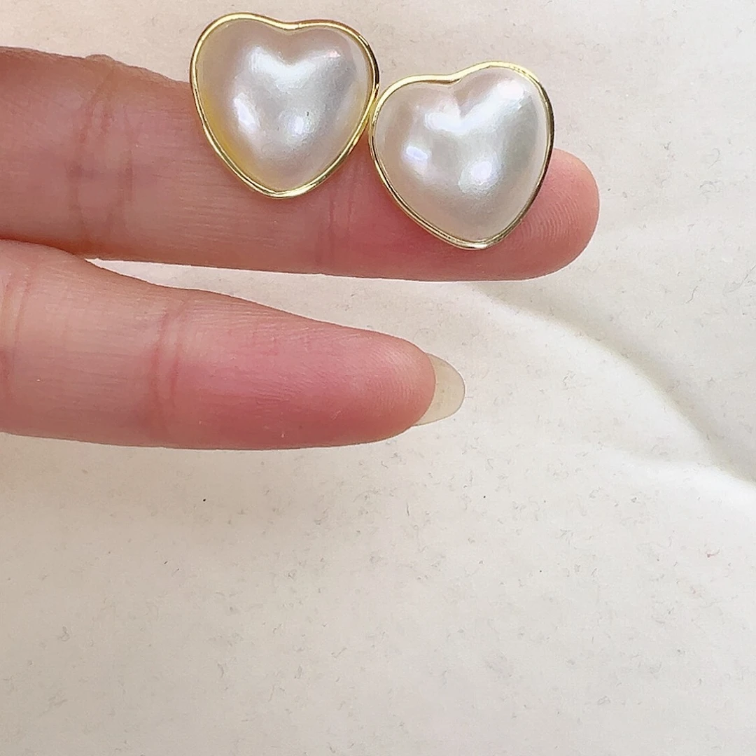 拼合珍珠（马贝珠）耳饰银S925镶嵌