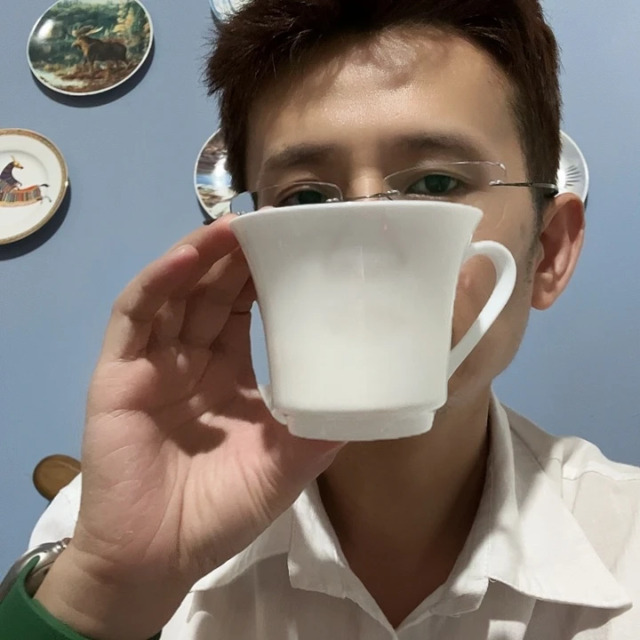 白胎红叶耳杯一个