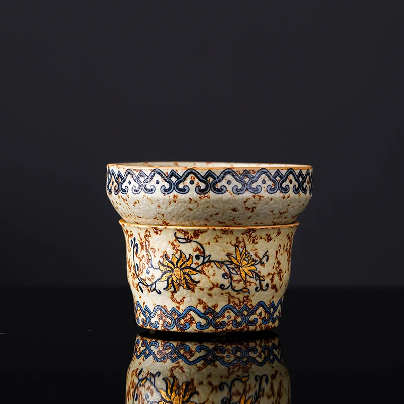 予迟器【缠枝莲青花】茶漏高档茶滤公道杯一体滤茶器过滤网分茶器